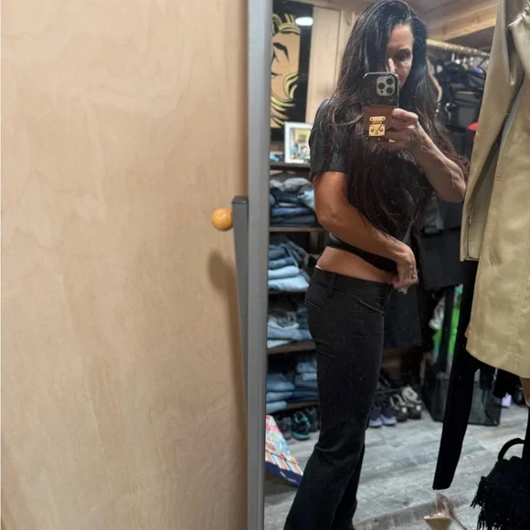 Frankie B super low slacks, light black and color. Size 27 - Picture 2 of 14